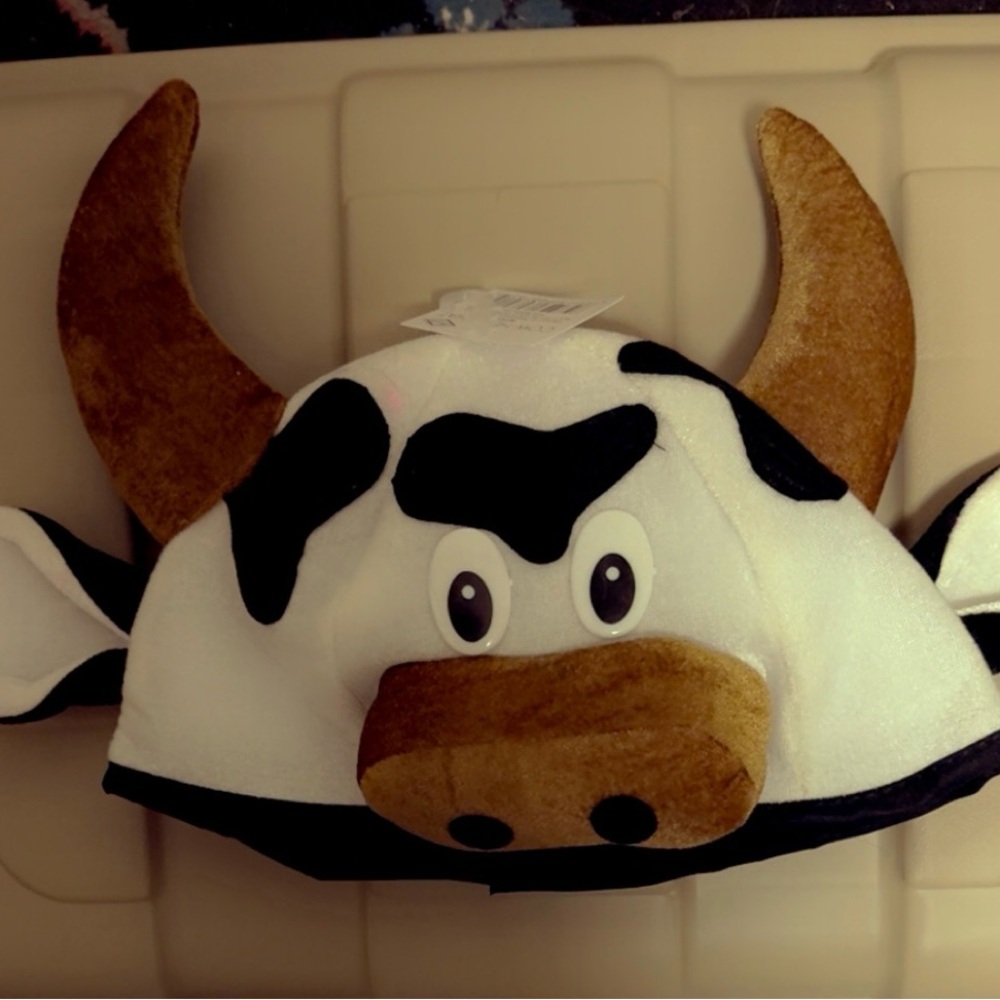 Plush Cow Hat for Costumes